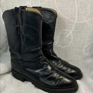 Justin Steel toe, leather cowboy working boots made in the USA